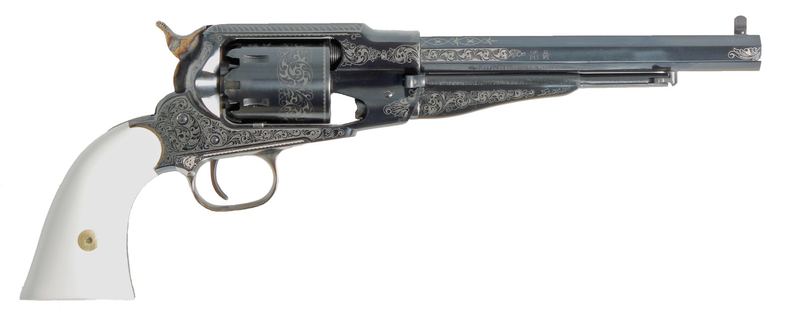 1858 ARMY REVOLVER .44 CAL STEEL FINISH WHITE PVC GRIP FR185826