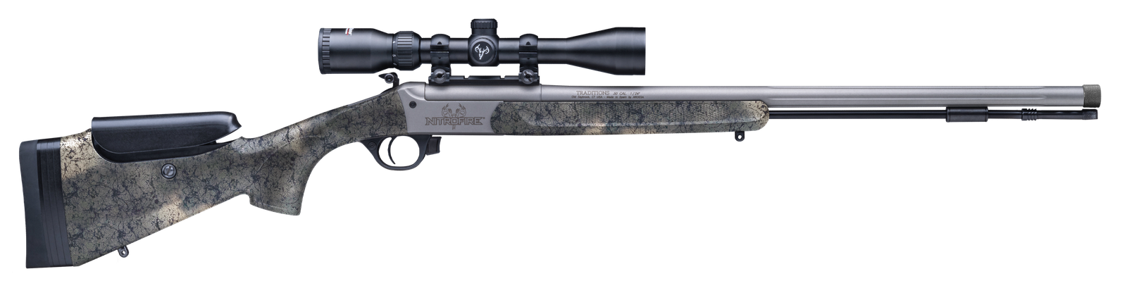 NITROFIRE® PRO SERIES .50 CAL DESERT WEB / TUNGSTEN PREMIUM CERAKOTE FINISH WITH 3.5-10X44 SCOPE