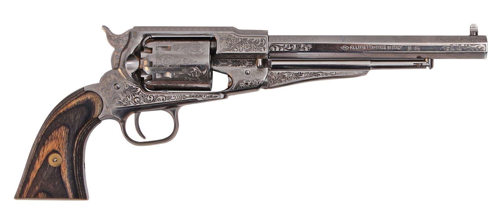 1858 REMINGTON REVOLVER .44 CAL NICKEL/BLACK LAMINATE FR185836
