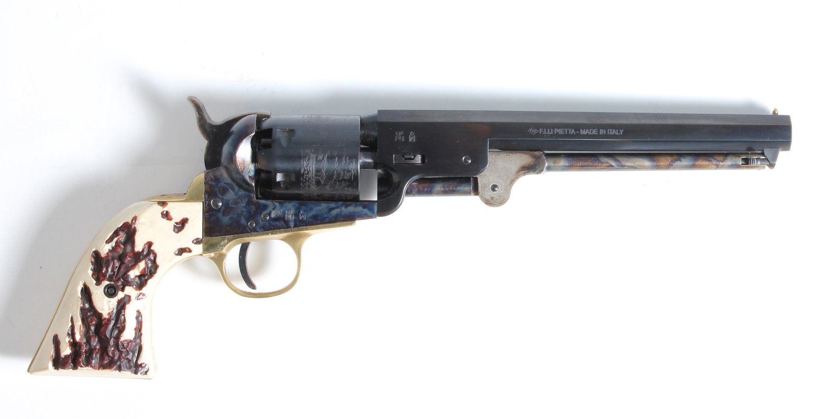 1851 NAVY REVOLVER .36 CAL BLUED / SIMULATED STAG GRIP FR18514D