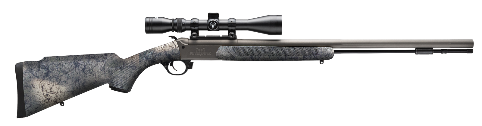 NITROFIRE® VAPR™ TWIST .50 CAL 26" BARREL DESERT WEB/TUNGSTEN CERAKOTE FINISH WITH 3-9X40 DUPLEX SCOPE