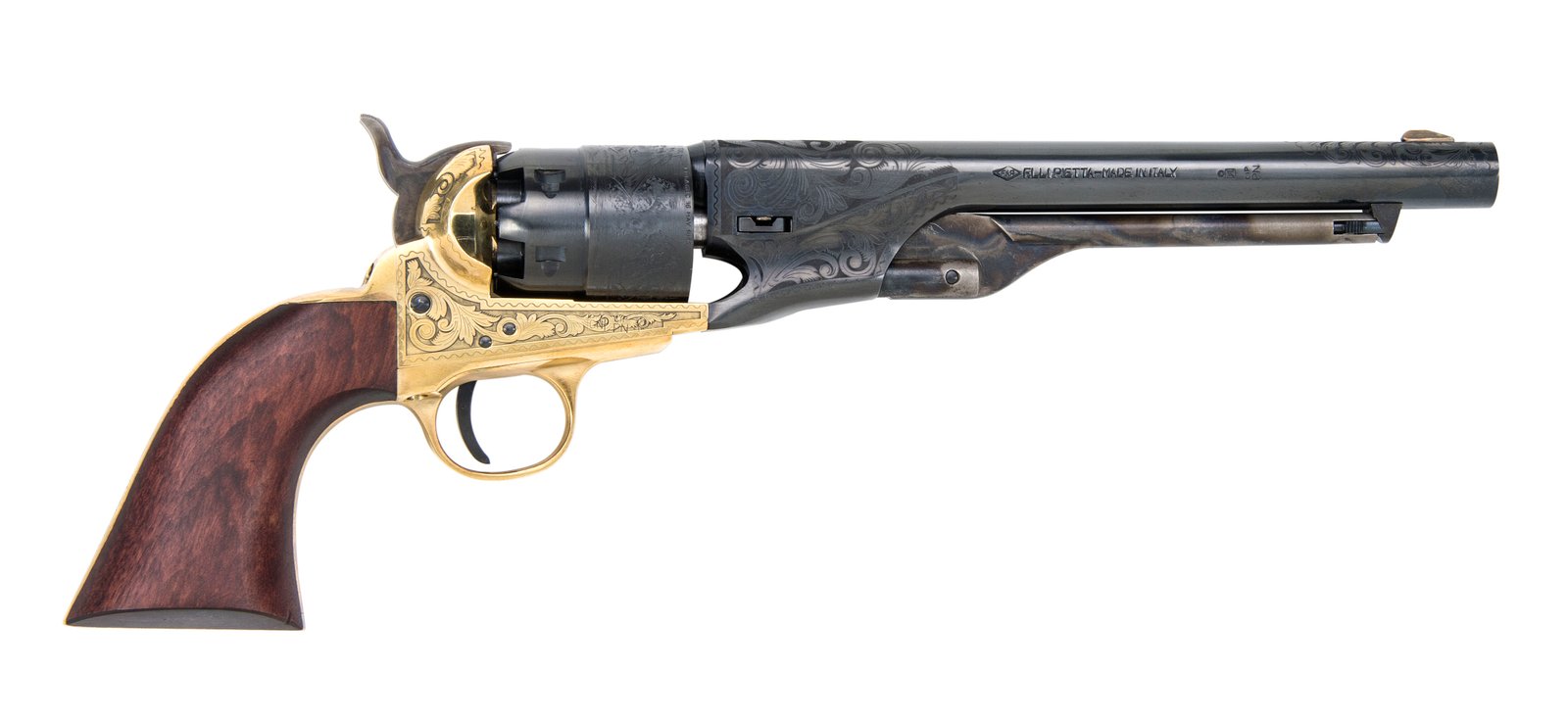 1860 ARMY ENGRAVED BLACK POWDER REVOLVER .44 CAL BLUED