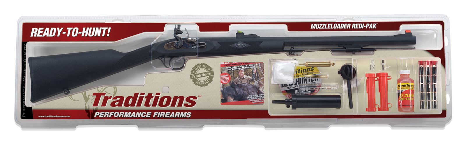 DEERHUNTER .50 CAL FLINTLOCK BLACK/BLUED REDI-PAK RS3200850