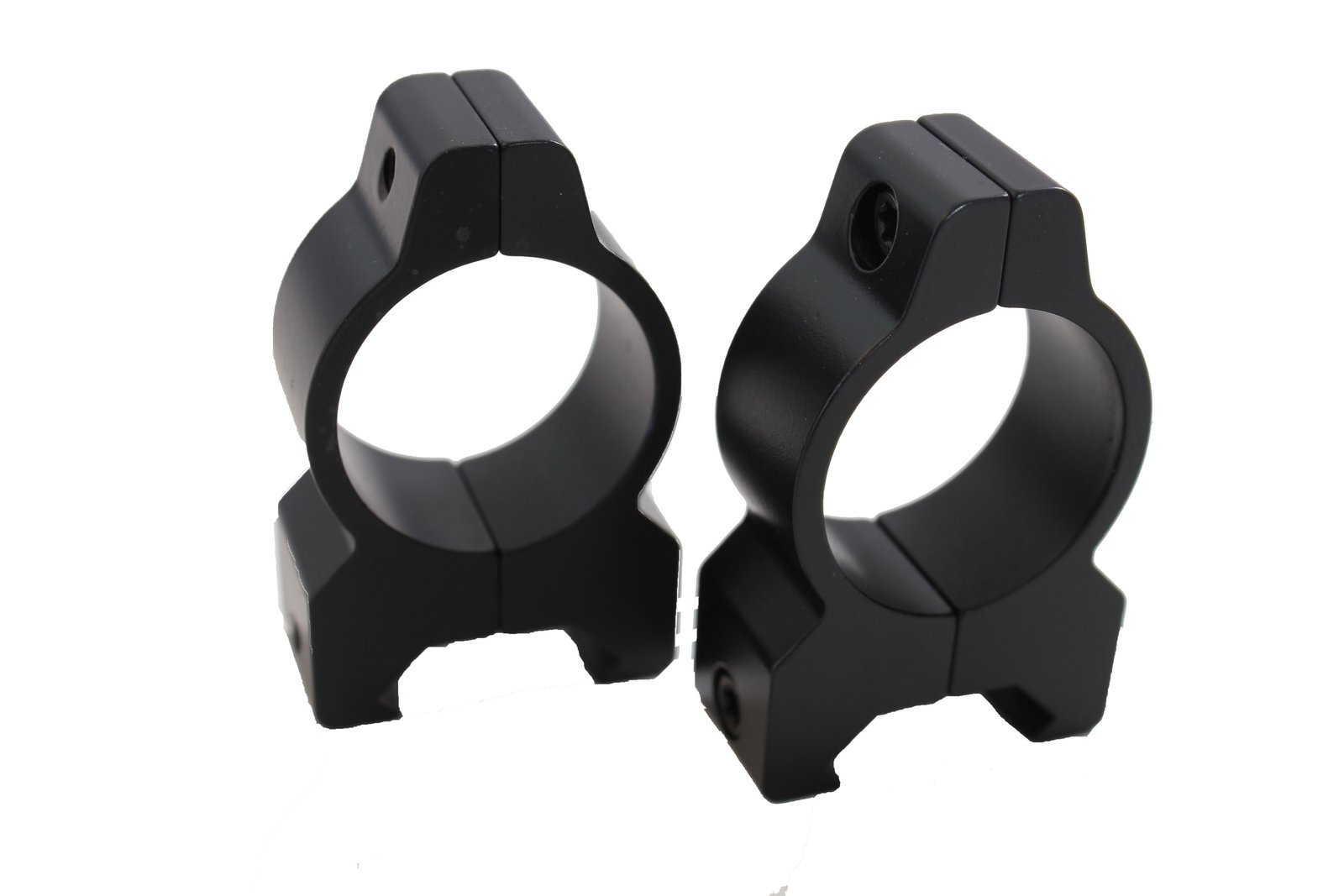 STEEL SCOPE RINGS - HIGH VERTICAL SPLIT MATTE BLACK